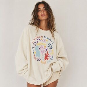 Lauren Daigle Graphic Sweatshirt Cream Oversized 2XL Crewneck